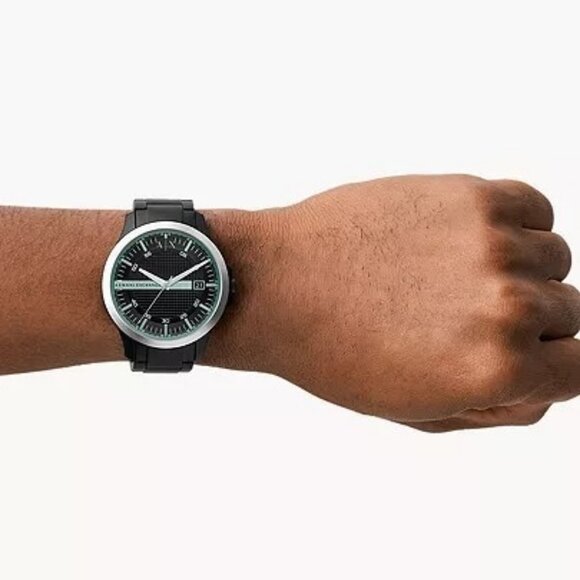 Armani Exchange Three-Hand Date Black Stainless Steel Watch - AX2439 - Picture 2 of 4